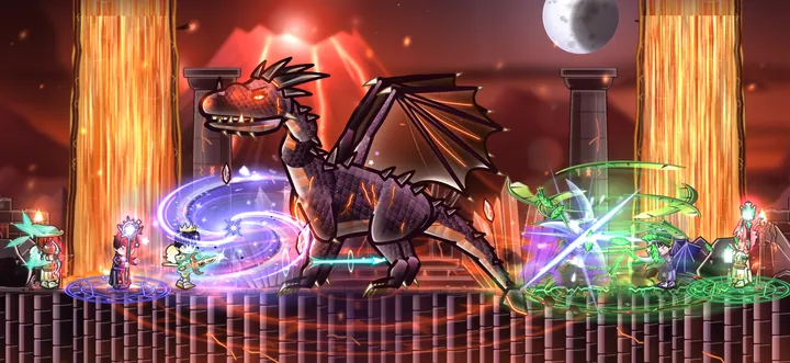 A party fighting the Cinderwyrm in its lair