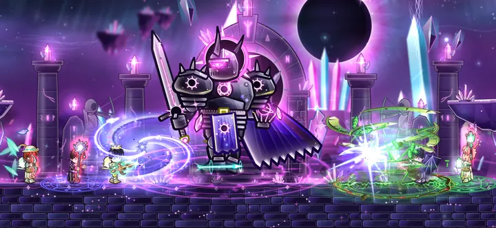 A party fighting the Eclipsed Star on the Eclipse Throne