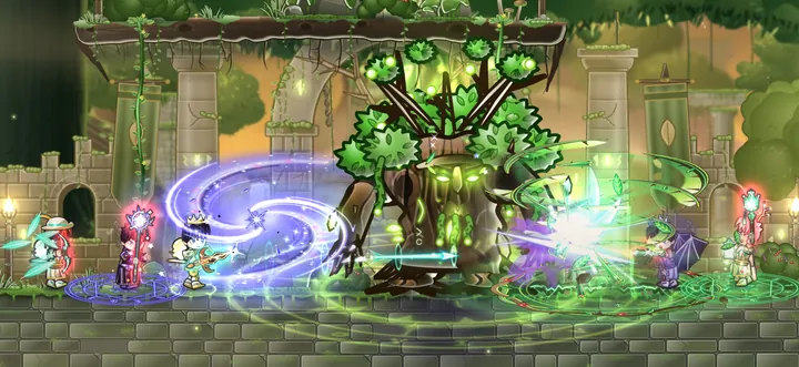 A party fighting the Moss King in his hollow